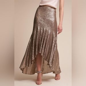 NWT BHLDN Anthropologie Jenny Yoo Cosmos Sequin Skirt, Hazel, Size 10